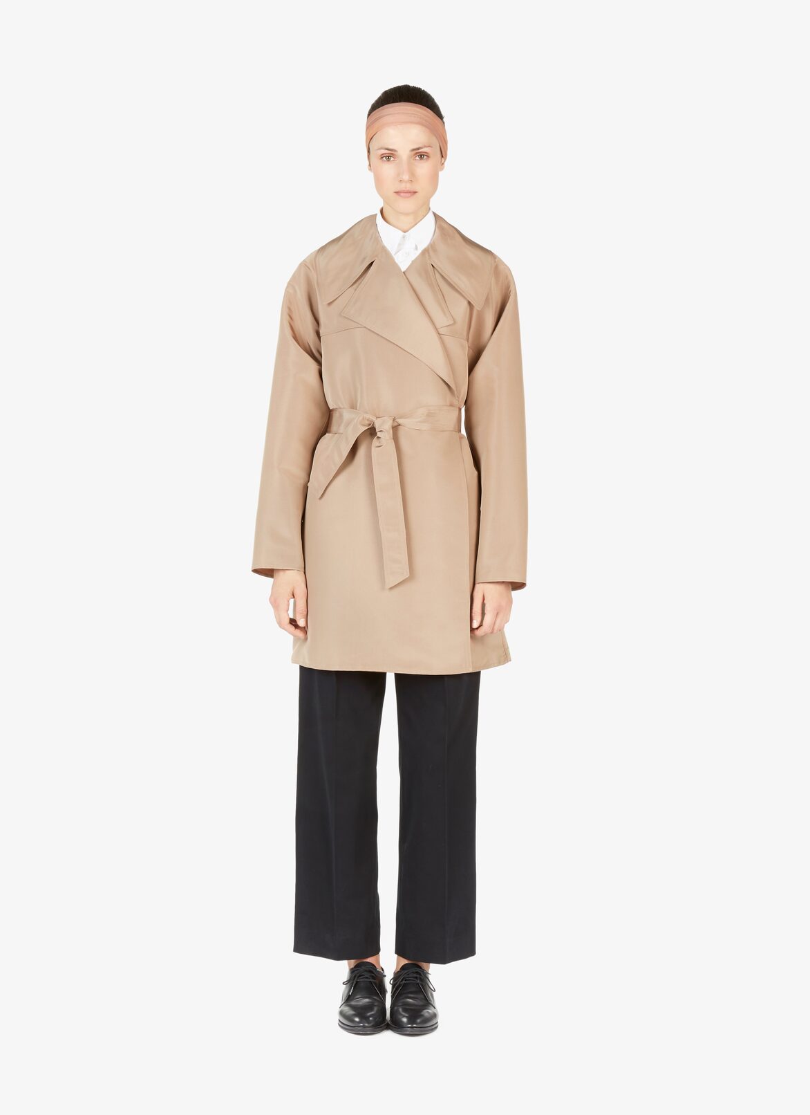 Alaïa Edition 1992 Belted Silk Faille Short Trench ALAÏA SANDY ALAÏA EDITION 1992 BELTED SILK FAILLE SHORT TRENCH